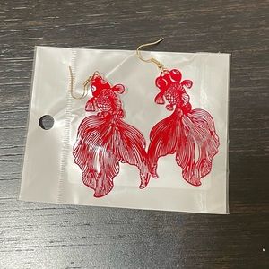 Red koi fish earrings